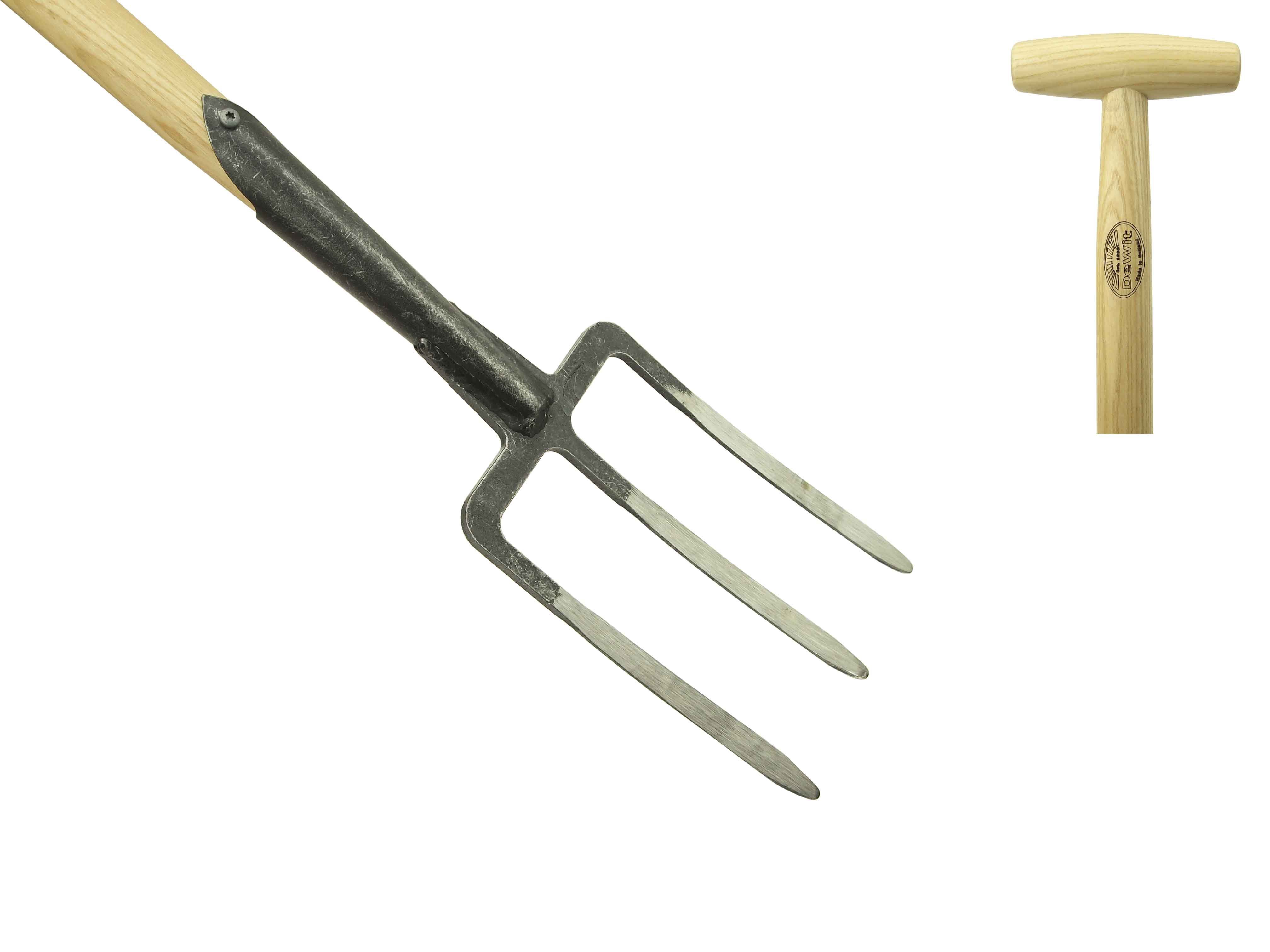 Garden fork 3 prong ash Thandle 900mm DeWit